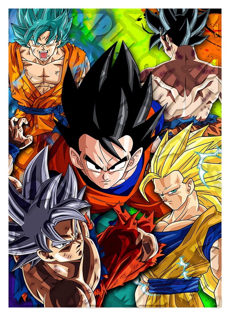 Goku Forms Collage Standard Sleeves 65x - Limited Series
