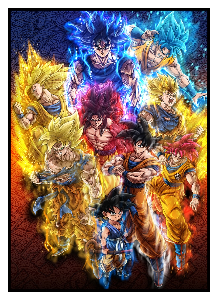 Goku Collage Jan 2021 Standard Sleeves 65x - Limited Series
