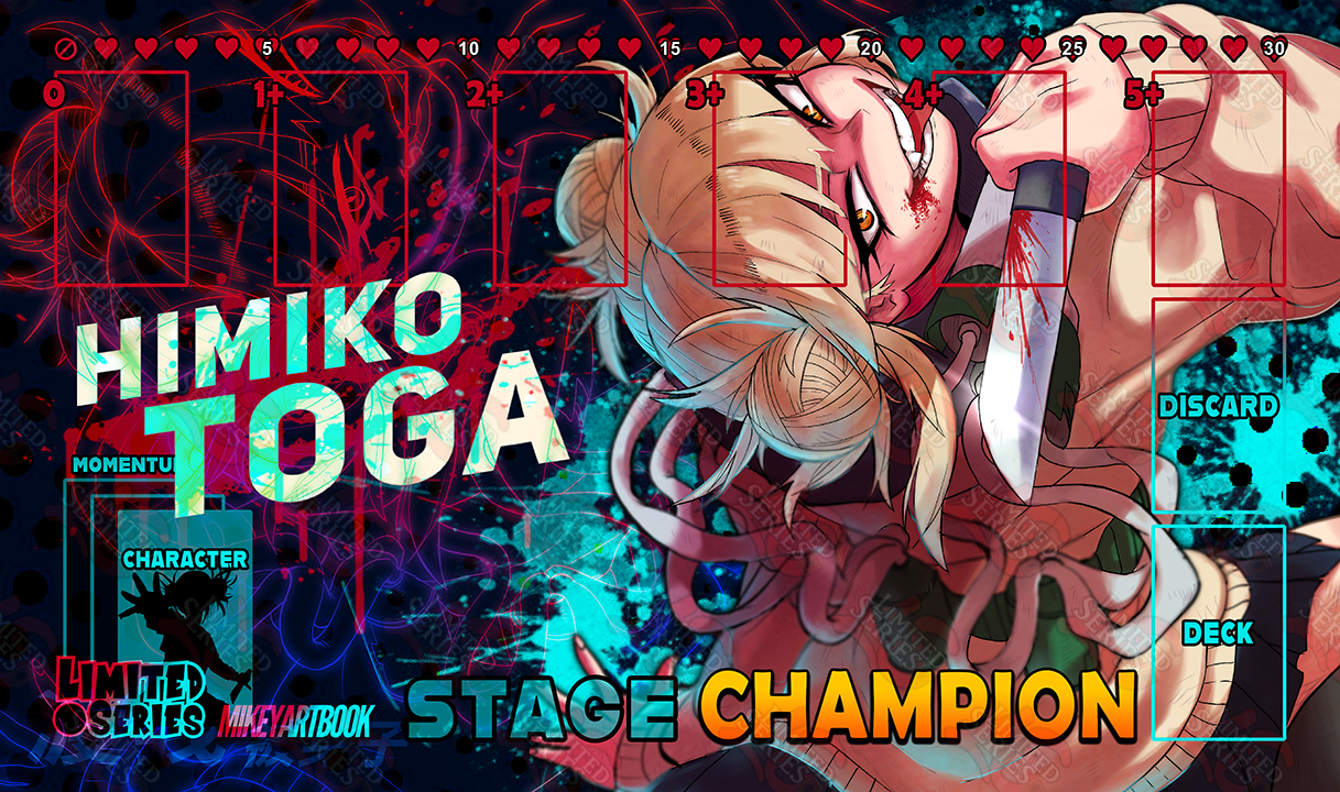 2021 Mikeyartbook-Himiko Toga 1-Player Sample MHA Zones Champion Playmat